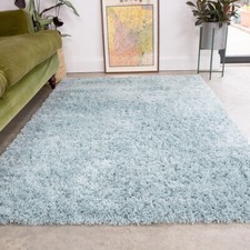 Duck Egg Shaggy Rug Thick Soft