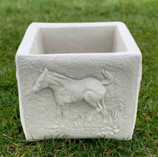 White concrete planter indoor - concrete,