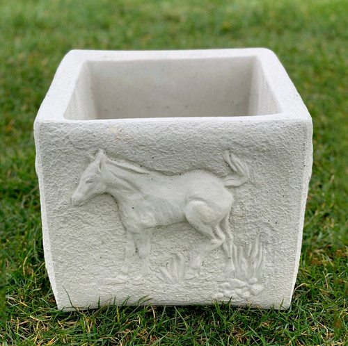 White concrete planter indoor - concrete,