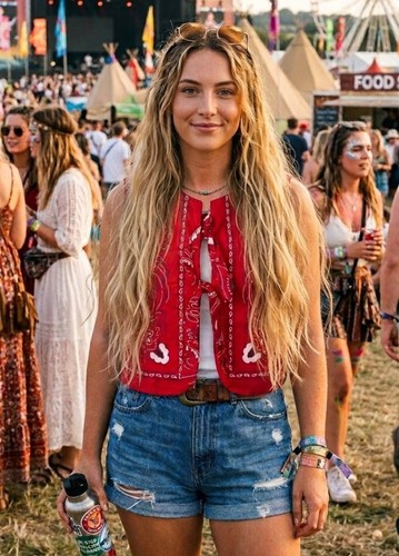 Red paisley waistcoat cowboy - red,