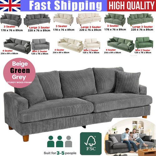 Seater 256cm corduroy sofa - corduroy,