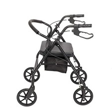 New Folding Rollator Disablity Aid Mobility Walker 4 Wheels with Seat Black UK