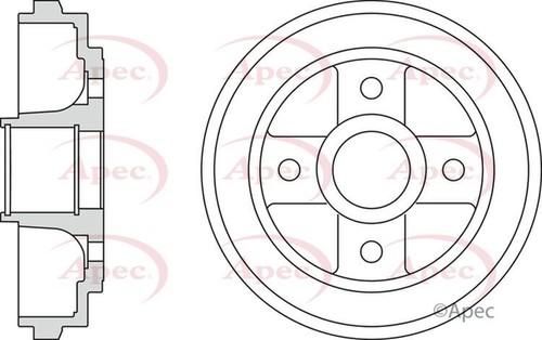 Apec brake drum single - drum, rear