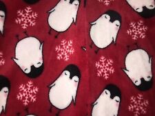 RED PENGUIN CHRISTMAS ALL-IN-ONE Fleece Zip Up Sleep Suit 12-13 Years One Piece
