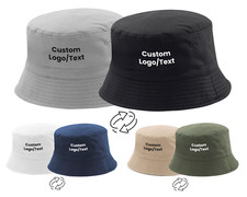 Custom Reversible Bucket Hat Personalised Logo Name Any Text Double-Sided Design