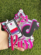 Cake Topper Tik Tok 3D Glitter