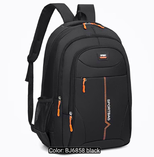 Black sports backpack - black,