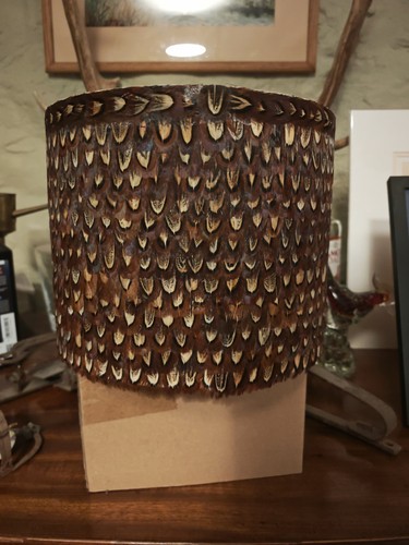 Pheasant feather lampshade - feather,