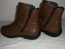 RRP £89  HOTTER "WHISPER STD" BROWN LEATHER ANKLE BOOTS SIZE 5 UK GOOD CONDITION