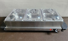 Daewoo SDA1404 Electric Buffet Server Plate Warmer 3x 1.5L Trays Stainless Steel