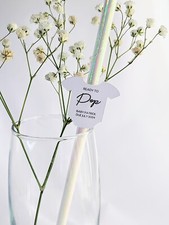 Personalised READY TO POP Baby Shower Paper drinking straws (Set of 10)