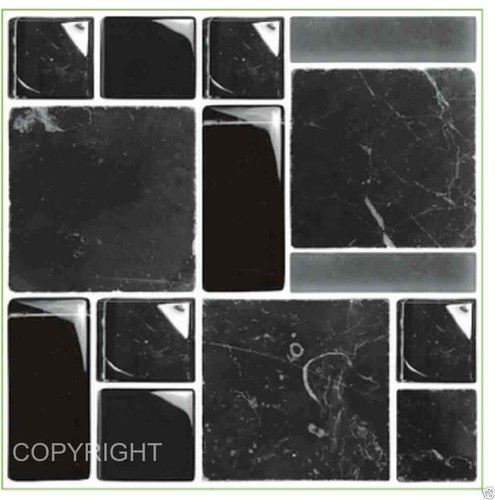 Tile stickers black stone - black,