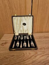 VTG Set of 6 Silver Plate Cake Forks in Original Box&Label James Walker London