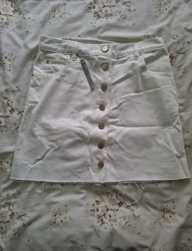 White asos denim skirt with - denim,