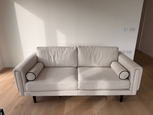 Seater cream beige fabric - 3,