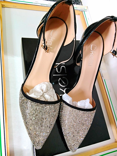 Okeisi black silver glitter - black, &