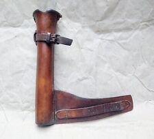 Rare Fox Hunting Bugle Horn Holder Antique Leather Equestrian 