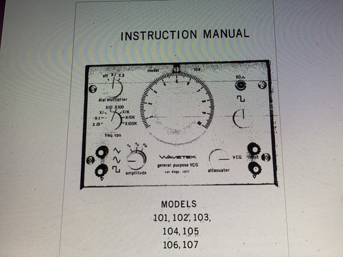Wavetek model 101 102 - 101,