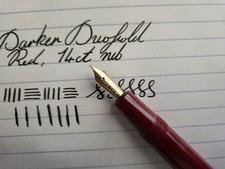 Vintage c.1950s Parker Duofold Burgundy Fountain Pen 14ct Gold Nib 25