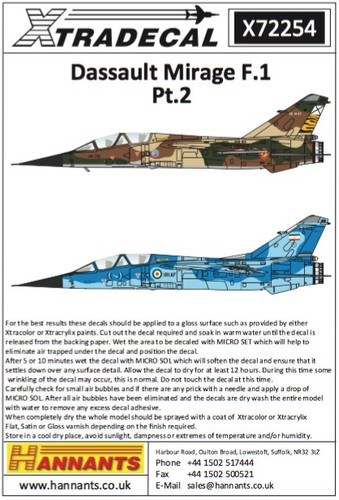 Xtradecal dassault mirage - xtradecal, 1/72