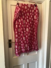 New Moschino Pink & White Olive Oyl Face Design Cotton & Silk Mix Lux Long Scarf