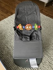 Baby Bjorn- Anthracite Cotton Bouncer Chair boxed + toy bar + additional cover