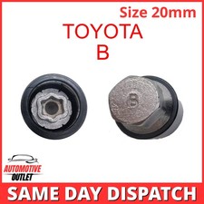MASTER LOCKING WHEEL SECURITY KEY 20mm BOLT SOCKET REMOVER LETTER B FOR TOYOTA
