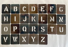 WW2 Military MOD Metal Alphabet Stencils Complete Set Stamped 1944 V.S & E.W
