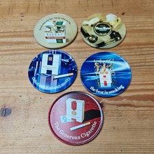 5  Vintage 1960s Cigarette Advertising Coasters 3 Embassy, 1 Woodbine & 1 Bell's