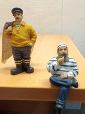 2 x VINTAGE RESIN FISHERMAN