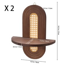 Wall Rattan Shelf Set of 2