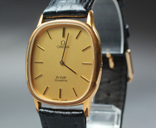 "Exc+5" Vintage Omega DeVille Cal. 1365 Square Gold Mens Quartz Watch From Japan