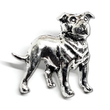Staffie Pin Badge Pewter