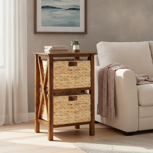 Bedside table with baskets - bedside,
