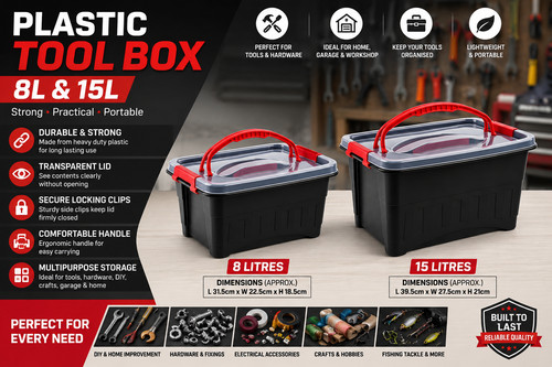 Plastic tool box 8l - |,
