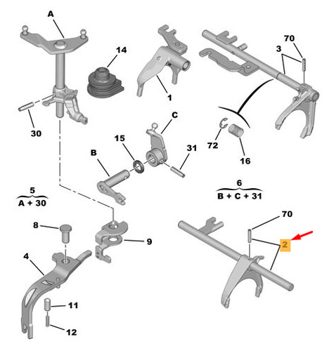 Citro mk3 gear fork - sx,