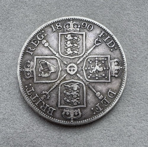 1890 double florin queen - 1890,