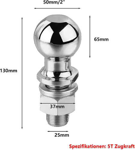 Trailer hitch ball 50mm for - 2,