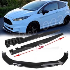 UK Front Bumper Lip Spoiler + 1.2m Side Skirts For Ford Fiesta MK5 MK6 Mk7 MK7.5