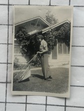 Vintage Snapshot Woman Push