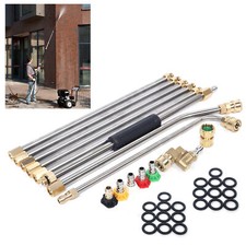 Gutter Cleaning Tool Pressure Washer Extension Wands Roof Cleaner with 5 Nozzles