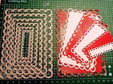 6 Piece Rectangle Good Size Nesting Die Set Fancy Edge Metal Dies Uk Seller 