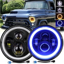 Pair 7" Round LED Headlights