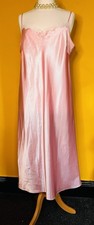 Marks & Spencer Long Negligee Pink 18 Retro Vintage Slippery Silky Satin