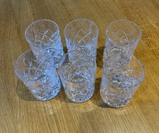 Six Galway Glass Whiskey Tumblers Irish Crystal