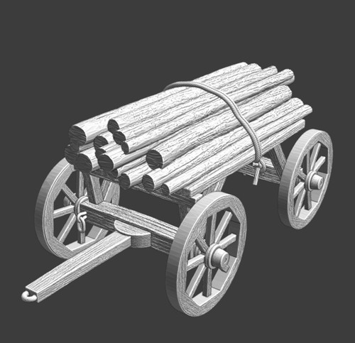 28mm medieval wagon - 28mm, unpainted