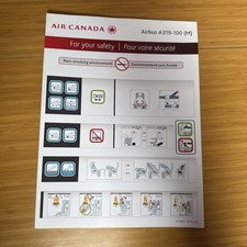 Air Canada A319 Safety Card