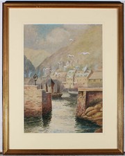 J Ernest Winterbottom - Signed Early 20th Century Watercolour, Polperro Harbour