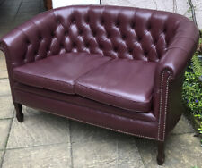 ANTIQUE STYLE PLUMB   LEATHER  2 SEATER SOFA LOVE SEAT HIGH QUALITY SOFT LEATHER