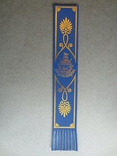 Leather BOOKMARK The Royal Tournament Emblem Unused BLUE Gold Ornate design